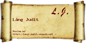 Láng Judit névjegykártya